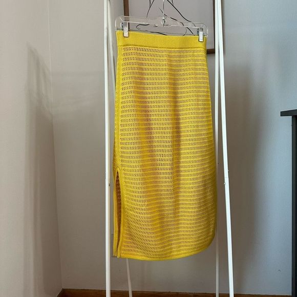 Everlane crochet knit midi skirt sz s small organic cotton - Picture 2 of 5